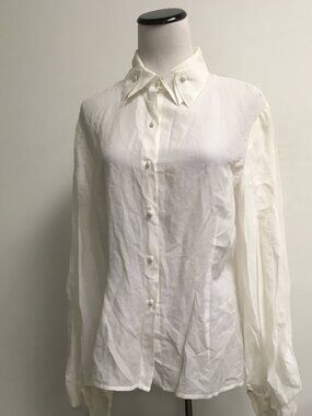 Trelise Cooper white sheer gauze cotton shirt M L